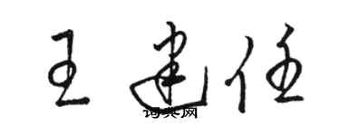 駱恆光王建任草書個性簽名怎么寫