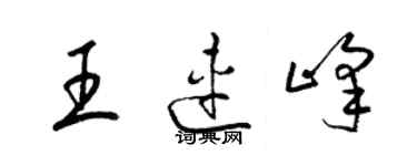 梁錦英王連峰草書個性簽名怎么寫