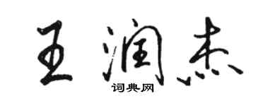 駱恆光王潤傑行書個性簽名怎么寫