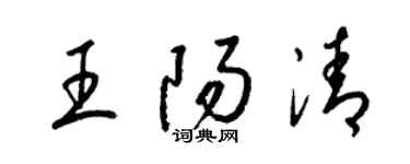 梁錦英王陽清草書個性簽名怎么寫