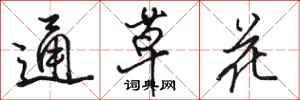 駱恆光通草花行書怎么寫