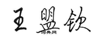 駱恆光王盟欽行書個性簽名怎么寫