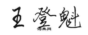 駱恆光王登魁行書個性簽名怎么寫