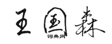 駱恆光王國森行書個性簽名怎么寫