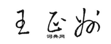 駱恆光王正州草書個性簽名怎么寫