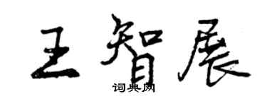 曾慶福王智展行書個性簽名怎么寫