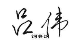 駱恆光呂偉行書個性簽名怎么寫