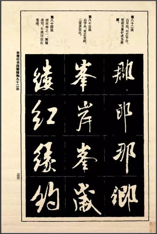 米芾《行書間架結構92法》