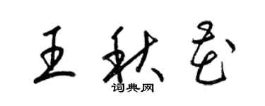 梁錦英王秋花草書個性簽名怎么寫