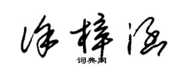 朱錫榮徐梓涵草書個性簽名怎么寫