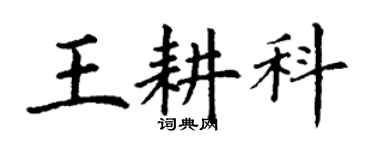 丁謙王耕科楷書個性簽名怎么寫