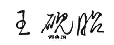 駱恆光王硯昭草書個性簽名怎么寫