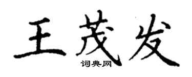 丁謙王茂發楷書個性簽名怎么寫