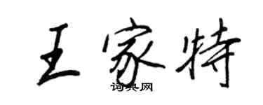 王正良王家特行書個性簽名怎么寫