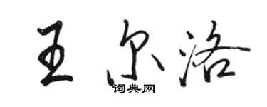 駱恆光王爾洛行書個性簽名怎么寫