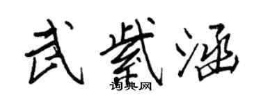 王正良武紫涵行書個性簽名怎么寫