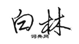 駱恆光白林行書個性簽名怎么寫