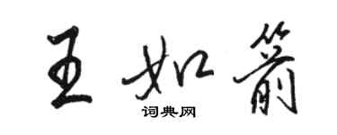 駱恆光王如箭行書個性簽名怎么寫