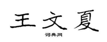 袁強王文夏楷書個性簽名怎么寫