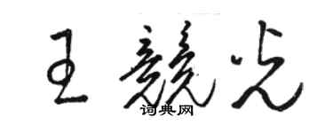 駱恆光王競光草書個性簽名怎么寫