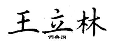 丁謙王立林楷書個性簽名怎么寫