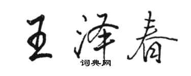 駱恆光王澤春行書個性簽名怎么寫