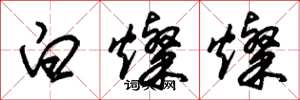 朱錫榮白燦燦草書怎么寫
