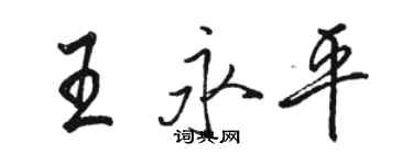 駱恆光王永平行書個性簽名怎么寫