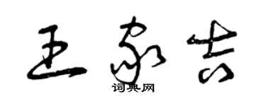 曾慶福王家吉草書個性簽名怎么寫