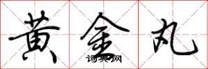 荊霄鵬黃金丸行書怎么寫