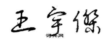 曾慶福王宇傑草書個性簽名怎么寫