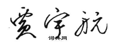 駱恆光賈宇航草書個性簽名怎么寫