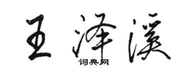 駱恆光王澤溪行書個性簽名怎么寫