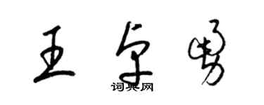 梁錦英王卓勇草書個性簽名怎么寫