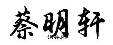 胡問遂蔡明軒行書個性簽名怎么寫