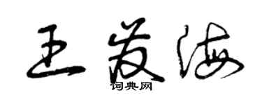 曾慶福王發海草書個性簽名怎么寫