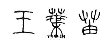 陳聲遠王葉苗篆書個性簽名怎么寫