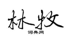 曾慶福林牧行書個性簽名怎么寫