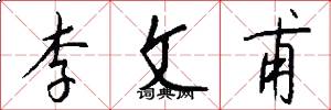李文甫怎么寫好看