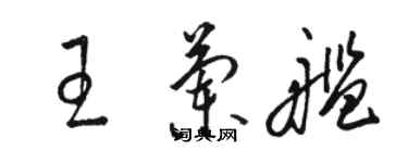 駱恆光王蘭艦草書個性簽名怎么寫