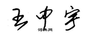 朱錫榮王中宇草書個性簽名怎么寫