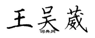 丁謙王吳葳楷書個性簽名怎么寫
