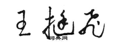 駱恆光王挺飛草書個性簽名怎么寫