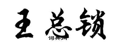 胡問遂王總鎖行書個性簽名怎么寫