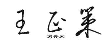 駱恆光王正策草書個性簽名怎么寫