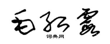 朱錫榮毛紅霞草書個性簽名怎么寫