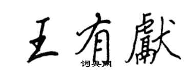 王正良王有獻行書個性簽名怎么寫