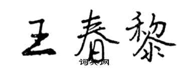 曾慶福王春黎行書個性簽名怎么寫