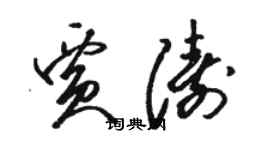 駱恆光賈濤草書個性簽名怎么寫