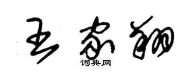 朱錫榮王家翔草書個性簽名怎么寫